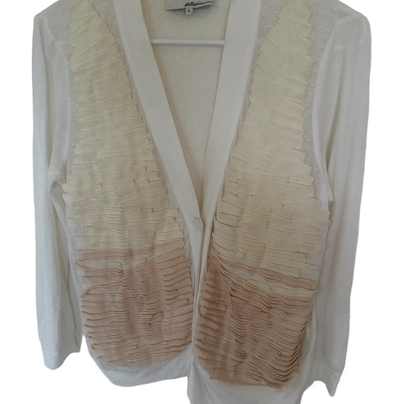 3.1 Phillip Lim Cream Grosgrain Trim Cardigan Size S – Unique - Picture 8 of 9
